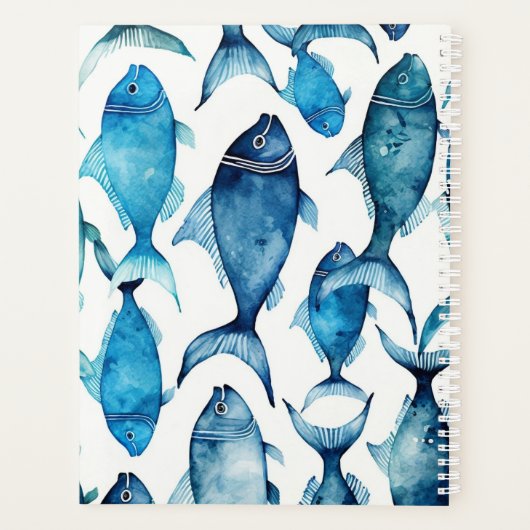 水彩青い魚 | 航海の先生とオフィス プランナー手帳 (裏面)