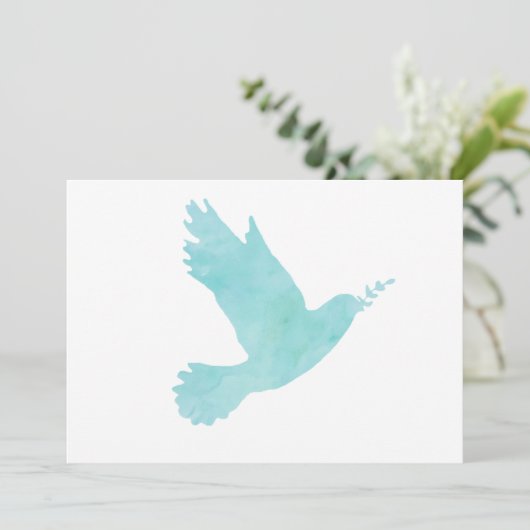 水彩青い鳩 招待状 (スタンド正面)