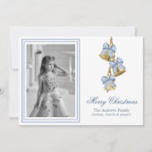 水彩青いChinoiserieのボーベルの写真 シーズンカード (正面)