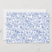 水彩青いChinoiserieのボーベルの写真 シーズンカード (裏面)