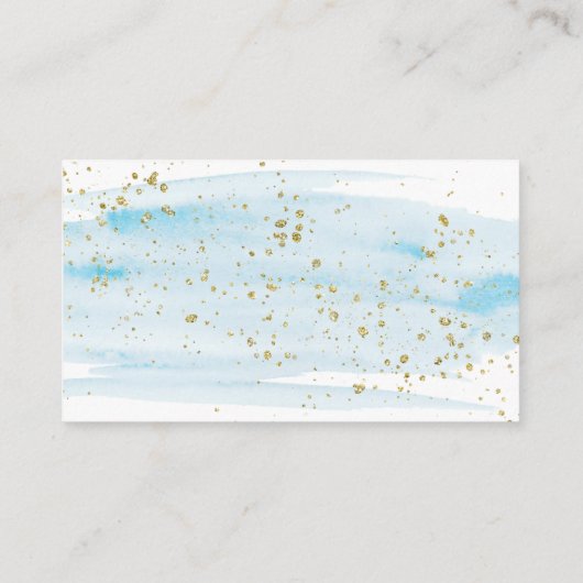 水彩青おむつラッフル招待状インサート エンクロージャーカード (裏面)