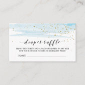 水彩青おむつラッフル招待状インサート エンクロージャーカード (正面)
