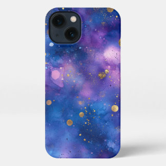 水彩青かわいらしエレガント色 iPhone 13ケース