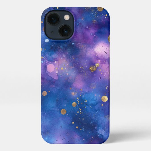 水彩青かわいらしエレガント色 iPhoneケース (裏面)