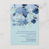 水彩青かわいらしフローラ結婚詳細 エンクロージャーカード (正面)