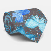 水彩青とターコイズの蝶 1 ネクタイ (ロール)