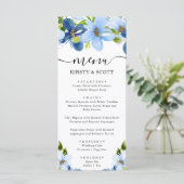 水彩青とネイビー結婚の花 メニュー (スタンド正面)