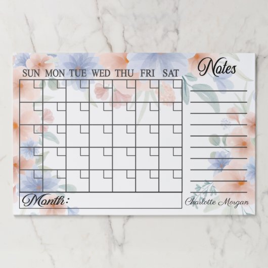 水彩青と桃大ティアアウェイ紙パッド ペーパーパッド (正面)