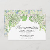 水彩青と白のハイドランジア クレスト ウェディング エンクロージャーカード (正面/裏面)