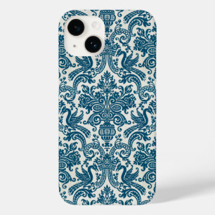 水彩青と白のフローラヴィンテージパターン Case-Mate iPhone 14ケース