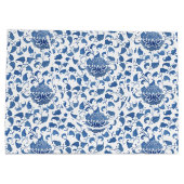 水彩青と白のメイド・オブ・オーナー（花嫁付き添い人）ありがとう ラージペーパーバッグ (裏面)