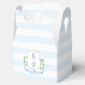 水彩青と白の沿岸結婚部 フェイバーボックス (オープン)