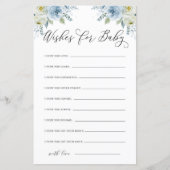 水彩青と白の花がベビー (正面)