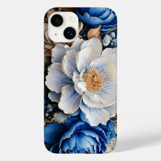水彩青と白の花 Case-Mate iPhone 14ケース