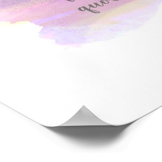 水彩青と紫あなた自身の引用文を追加 ポスター (角)