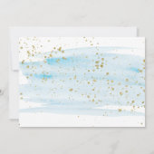 水彩青と金ゴールドの駆け落ち発表 案内状 (裏面)