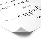 水彩青と金ゴールドアドレス封筒の標識 ポスター (角)