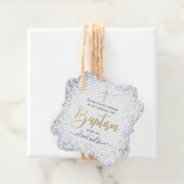 水彩青と金ゴールドボーイバプテスマ フェイバータグ (インサイチュ)