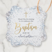 水彩青と金ゴールドボーイバプテスマ フェイバータグ (裏面)