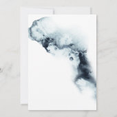 水彩青と金ゴールドミニマル結婚ズ 招待状 (裏面)