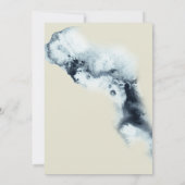 水彩青と金ゴールドミニマル結婚ズ 招待状 (裏面)