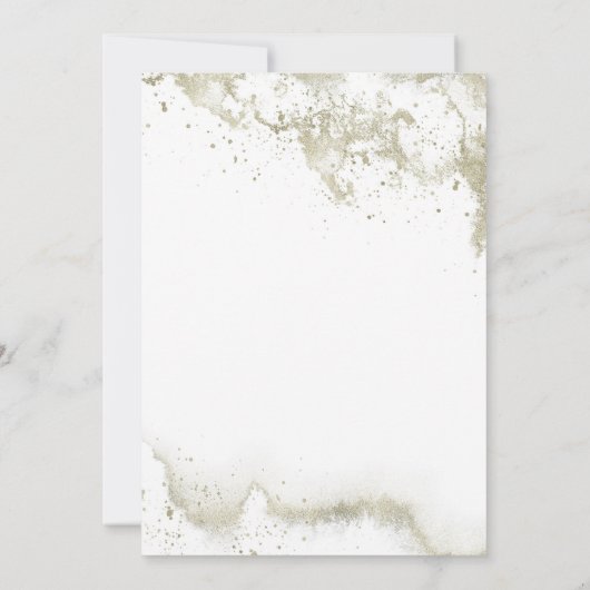 水彩青と金ゴールドミニマル結婚ズ 招待状 (裏面)