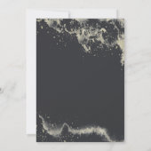 水彩青と金ゴールドミニマル結婚ズ 招待状 (裏面)