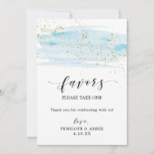 水彩青と金ゴールド輝く好意サイン (正面)