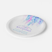 水彩青のカスタムウェディングプレート ペーパープレート (アングル)