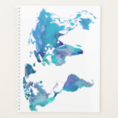 水彩青の世界地図 プランナー手帳 (正面)