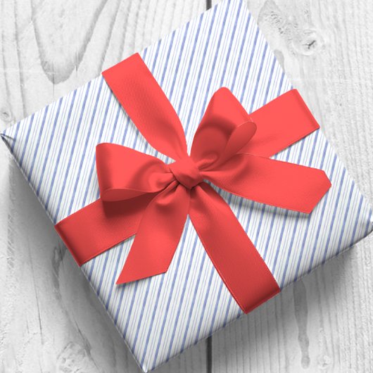 水彩青の対角線ストライプ色 ラッピングペーパー