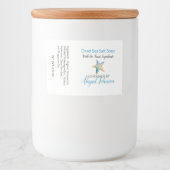 水彩青アイボリーヒトデ手作り石鹸ラベル フードラベル (正面)