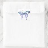 水彩青アクアパープルバタフライ スクエアシール (バッグ)