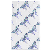 水彩青アクアパープルバタフライ スモールペーパーバッグ (正面)