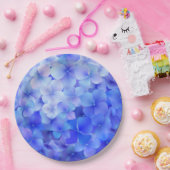 水彩青アジサイ ペーパープレート (パーティー)