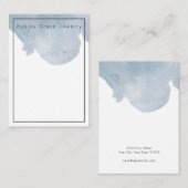 水彩青イヤリング表示カード 名刺 (正面/裏面)