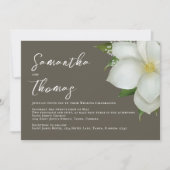 水彩青エレガントフローラほこりっぽい緑 招待状 (正面)