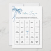 水彩青エレガントリボン弓ボーイベビーシャワー シーズンカード (正面)