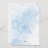 水彩青エレガントリボン弓ボーイベビーシャワー シーズンカード (裏面)