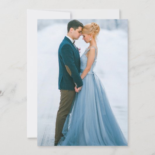 水彩青エレガント大理石ゲートGeode写真 セーブザデート (裏面)