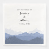 水彩青エレガント山ウェディングパーティー (正面)