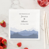 水彩青エレガント山ウェディングパーティー (インサイチュ)