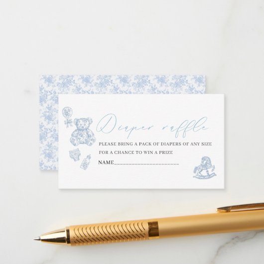 水彩青エレガント弓おもちゃ赤ちゃんシャワー エンクロージャーカード (正面/裏面インサイチュ)