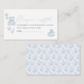 水彩青エレガント弓おもちゃ赤ちゃんシャワー エンクロージャーカード (正面/裏面)