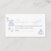 水彩青エレガント弓おもちゃ赤ちゃんシャワー エンクロージャーカード (正面)