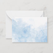 水彩青エレガント弓リボン赤ちゃんシャワー ノートカード (裏面)