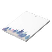 水彩青エレガント桃色の冬の砦 ノートパッド (回転)