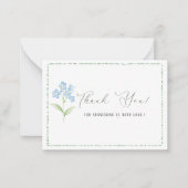 水彩青エレガント花赤ちゃんシャワー ノートカード (正面)