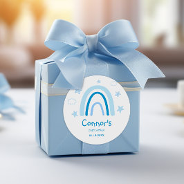 水彩青エレガント虹の赤ちゃんシャワー ラウンドシール