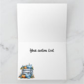 水彩青オレンジのトマトの木箱 カード (内部)